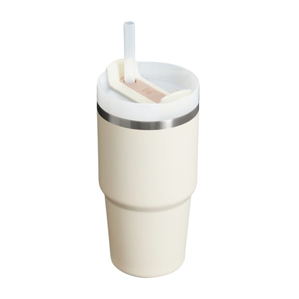 Krémová termoska s brčkem z nerezové oceli 600 ml Quencher H2.0 FlowState Tumbler Cream – Stanley-image-1