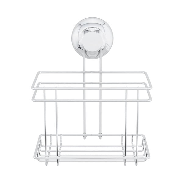 Samodržící kovová koupelnová polička ve stříbrné barvě Bestlock Bath – Compactor-image-4