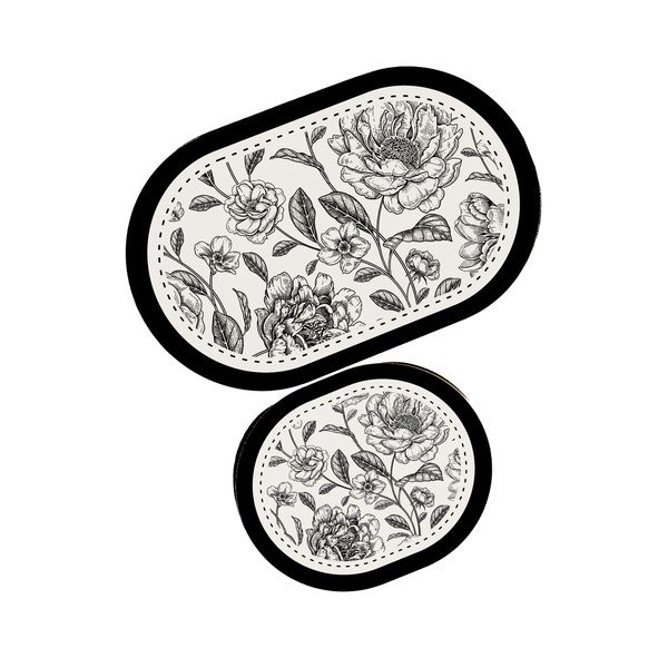 Černobílé koupelnové předložky v sadě 2 ks 60x100 cm Rasse – Foutastic