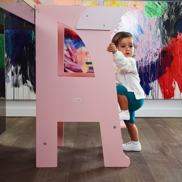 Růžová učicí věž Montessori - Rocket Baby-image-4