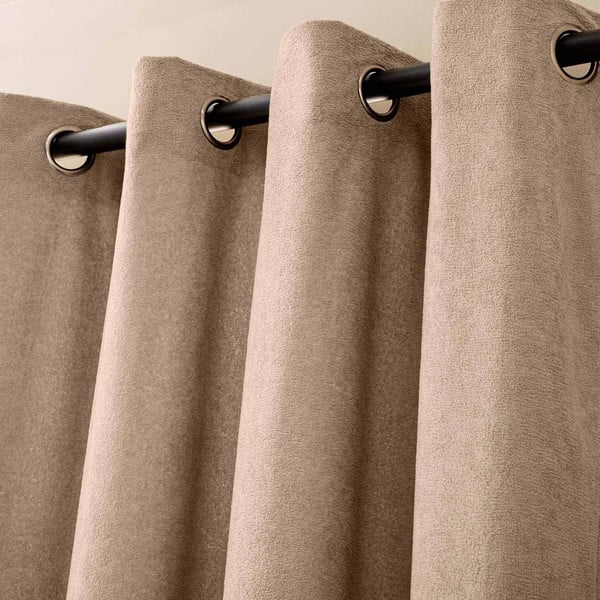 Světle hnědý závěs z materiálu bouclé 140x260 cm Winona – douceur d'intérieur-image-2