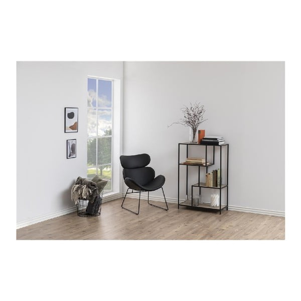 Černá/přírodní knihovna v dekoru dubu 77x114 cm Seaford – Actona-image-1