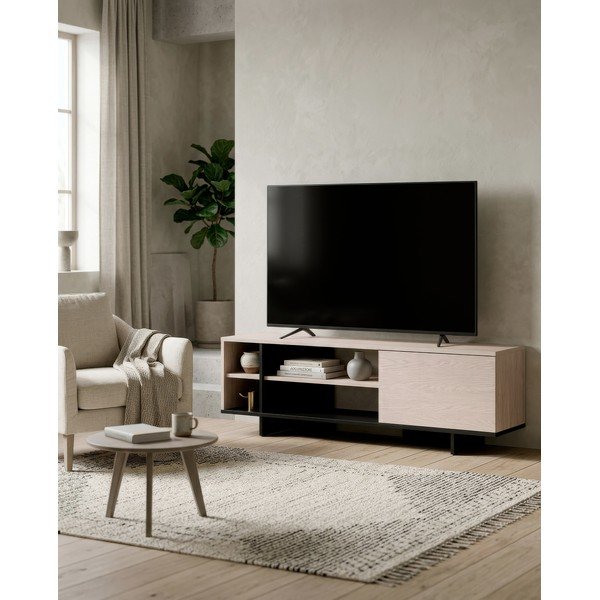 Černý TV stolek 160x44x36 cm Cequoia – Marckeric-image-1
