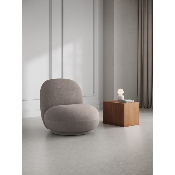 Béžové křeslo z textilie bouclé Chuck – Micadoni Home-image-1