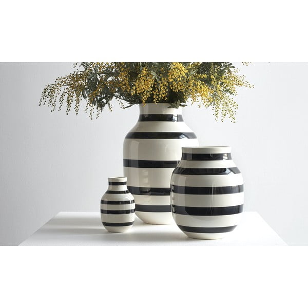 Černo-bílá kameninová váza Kähler Design Omaggio, výška 12,5 cm-image-4