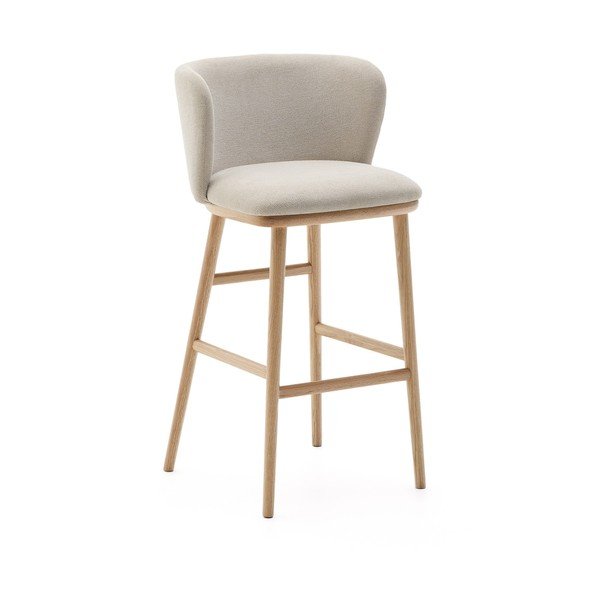 Béžová barová židle (výška sedáku 75,5 cm) Ciselia – Kave Home