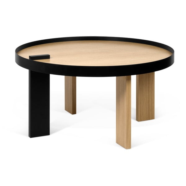 Kulatý konferenční stolek v dekoru dubu ø 80 cm Bruno - TemaHome