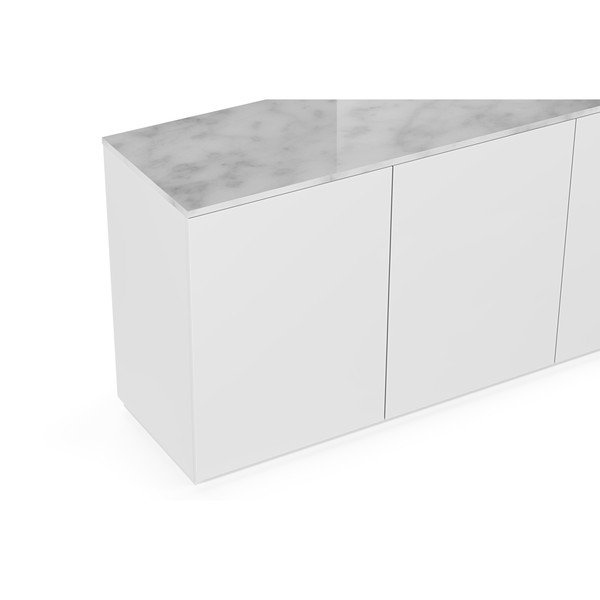Bílá komoda s deskou v světlém mramorovém dekoru TemaHome Join, 180 x 84 cm-image-3