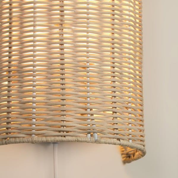 Ratanové nástěnné svítidlo v přírodní barvě Kimjit – Kave Home-image-2