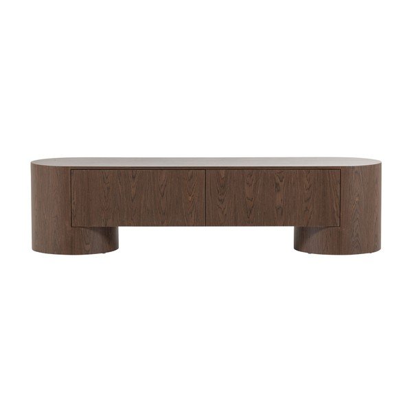TV stolek v tmavě přírodní barvě 200x50x50 cm Velari – WOOOD-image-2