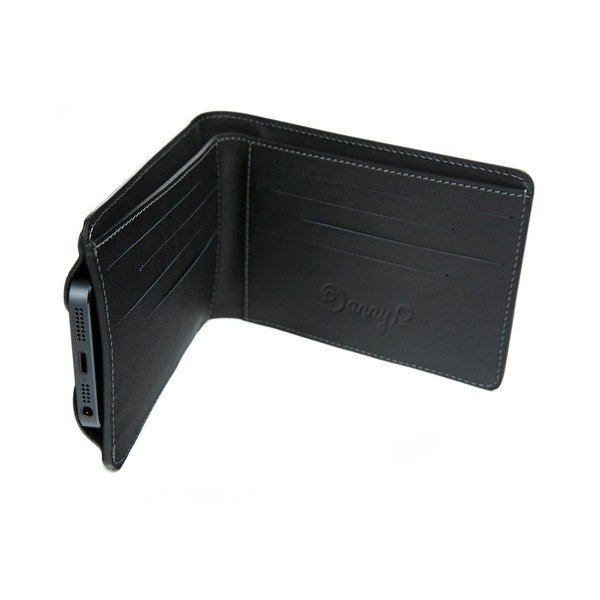 Danny P. kožená peněženka s kapsou na iPhone 5S Black