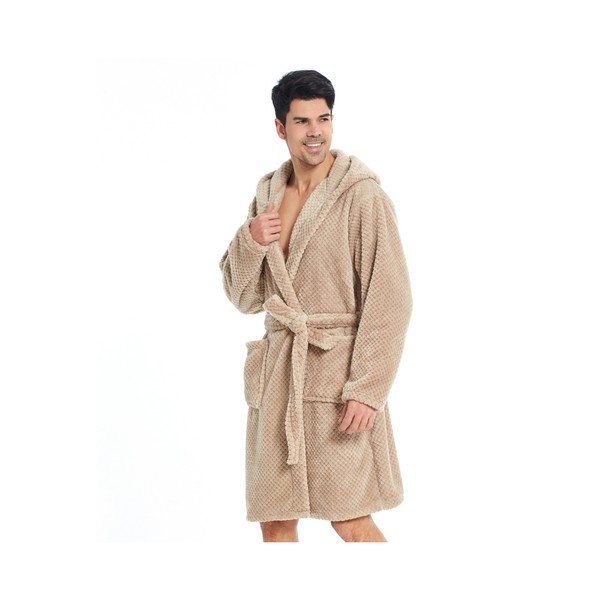 Světle hnědý unisex župan z mikrovlákna DecoKing Sleepyhead, velikost XXL-image-1