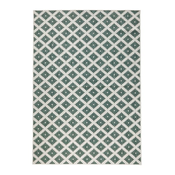 Zeleno-krémový oboustranný koberec vhodný i na ven Bougari Nizza, 120 x 170 cm