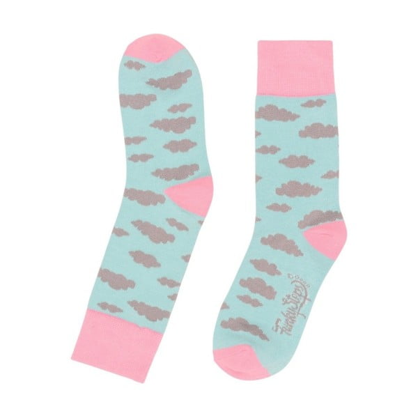 Růžovo–modré ponožky Funky Steps Cloudy, velikost 35 - 39