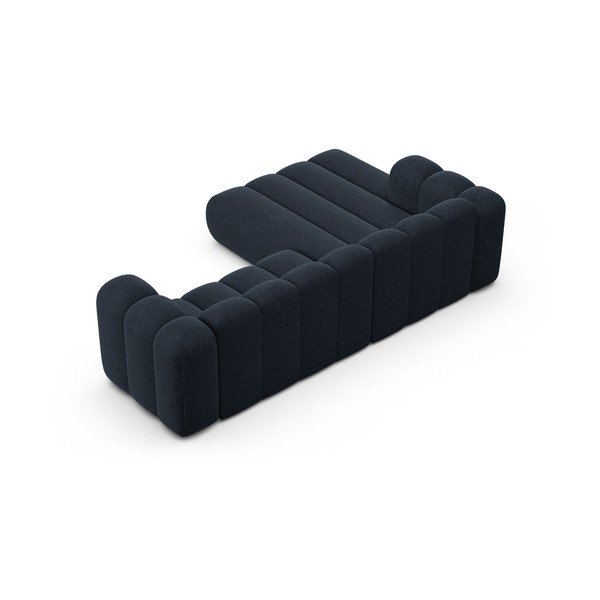 Tmavě modrá žinylková rohová pohovka (levý roh/s lenoškou) Lupine – Micadoni -image-3