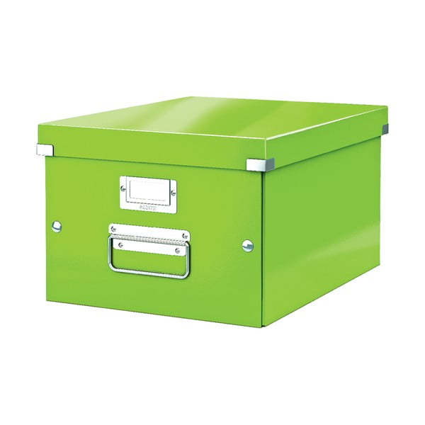 Zelený kartonový úložný box s víkem 28x37x20 cm Click&Store – Leitz