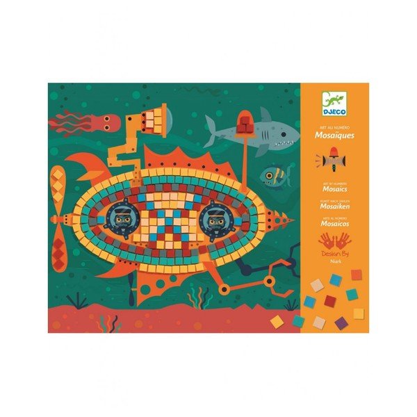 Pestrobarevná mozaika Djeco Stroje v pohybu-image-1