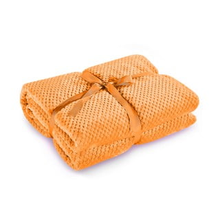 Oranžová deka z mikrovlákna DecoKing Henry, 170 x 210 cm