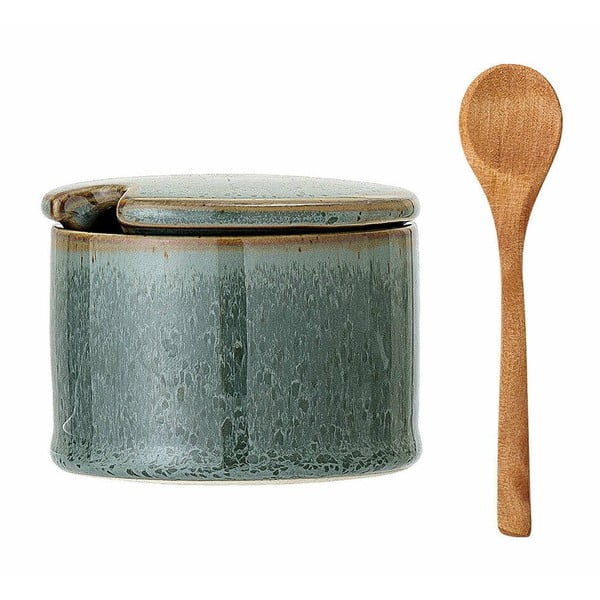 Zelená kameninová dóza se lžičkou Bloomingville Pixie-image-2