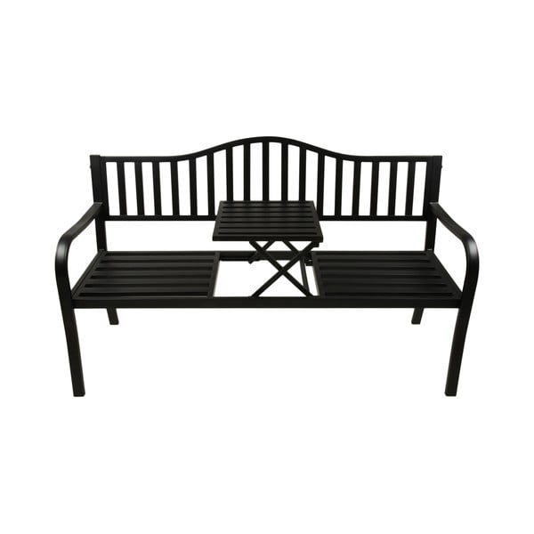 Černá kovová zahradní lavice Segula - Garden Pleasure-image-1