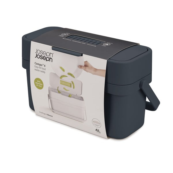 Černomodrá nádoba na kompostovatelný odpad Joseph Joseph Compo, 4 l-image-4