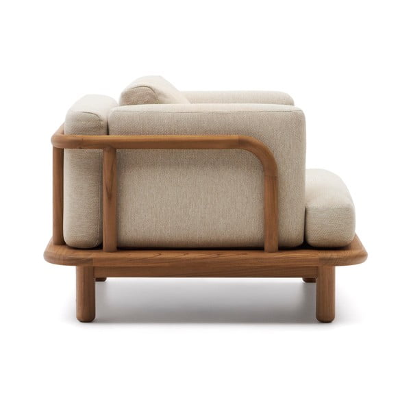 Dřevěné zahradní křeslo v béžové a přírodní barvě Turqueta – Kave Home-image-3