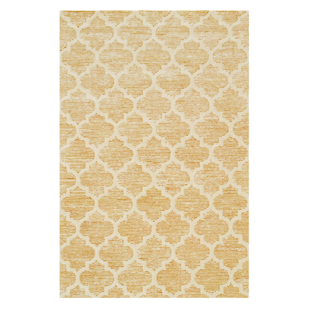 Ručně tuftovaný žlutý koberec Bakero Diamond, 183 x 122 cm