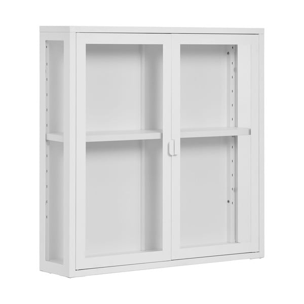 Bílá kovová závěsná vitrína 80x80 cm Brisbane – House Nordic-image-1