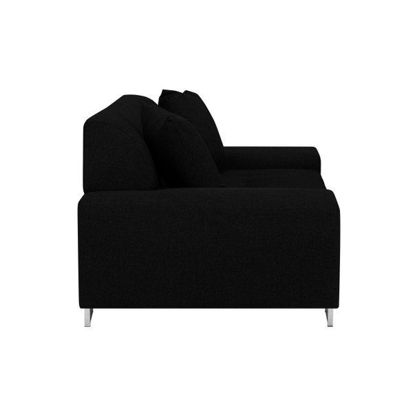 Černá pohovka s nohami ve stříbrné barvě Cosmopolitan Design Orlando, 220 cm-image-3