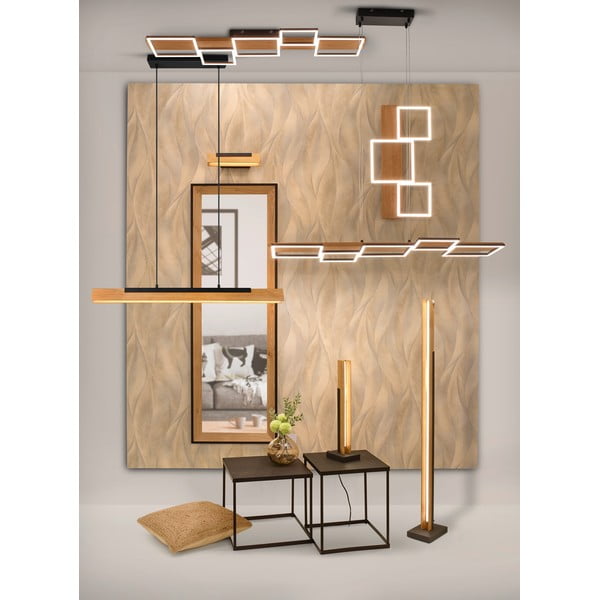 LED stmívatelné stropní svítidlo v černo-přírodní barvě 44x115 cm Harper – Trio-image-1