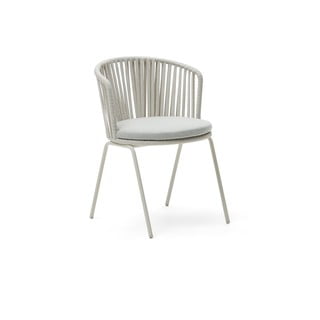 Bílá kovová zahradní židle Saconca – Kave Home