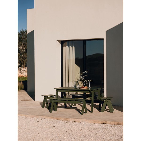 Zelená dřevěná zahradní lavice Navo – noo.ma-image-2