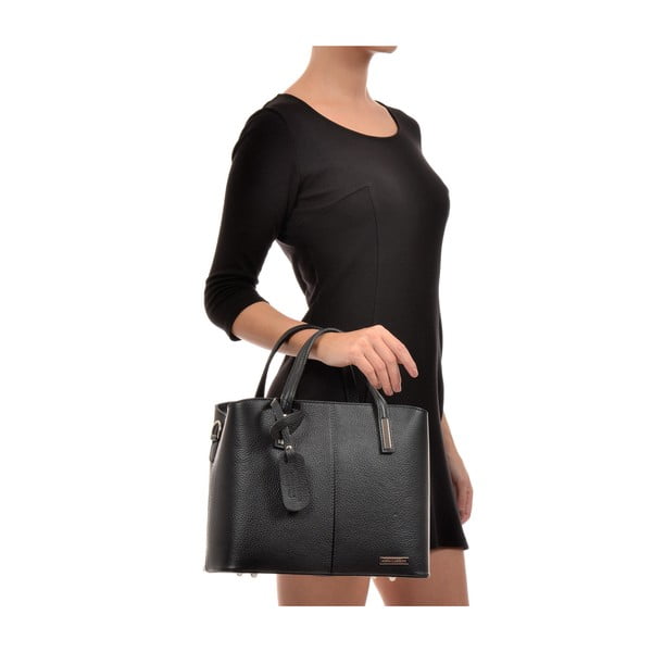 Černá kožená kabelka Sofia Cardoni Lacy-image-4