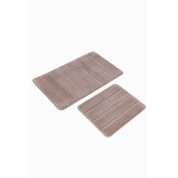 Hnědé koupelnové předložky v sadě 2 ks 50x80 cm Yeni Cizgli – Foutastic