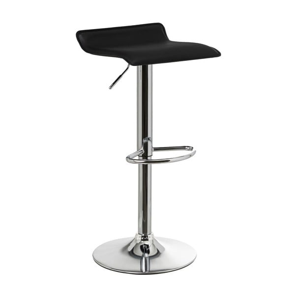Černé barové židle s nastavitelnou výškou z imitace kůže v sadě 2 ks (výška sedáku 63 cm) – Casa Selección