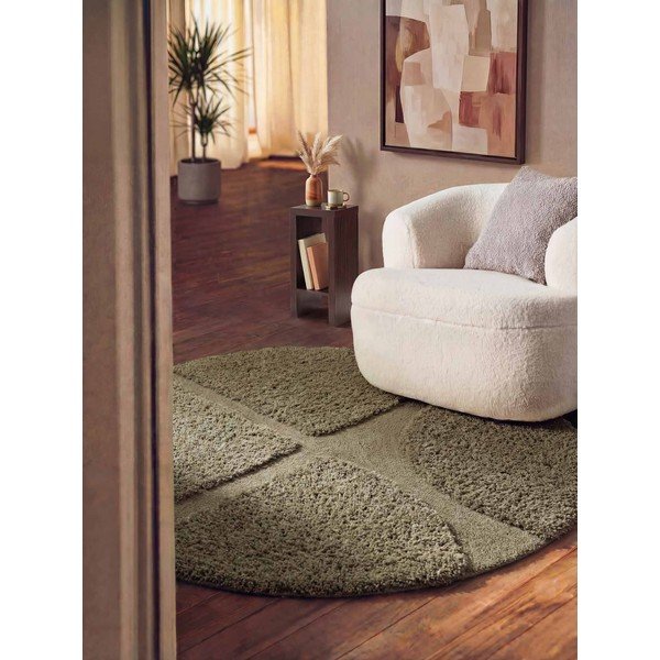 Khaki ručně tkaný kulatý koberec ø 160 cm Lambeth Jasper – Ted Baker-image-1