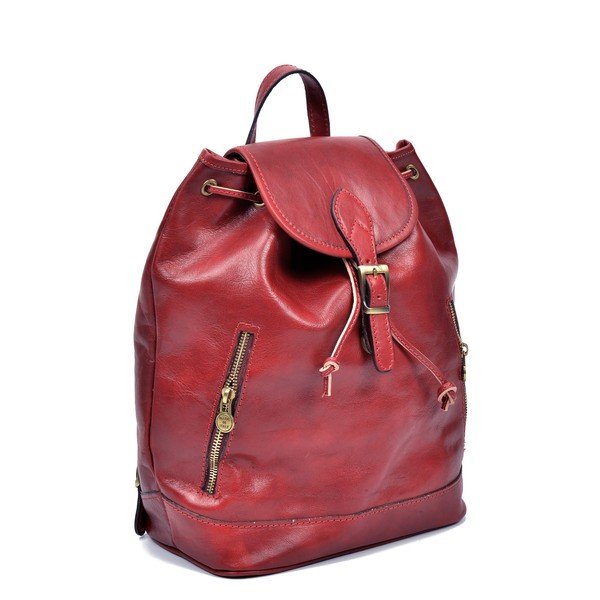 Červený kožený batoh Sofia Cardoni Cindy-image-2