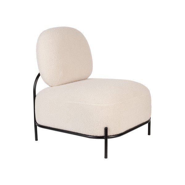 Krémové křeslo z textilie bouclé Polly – White Label