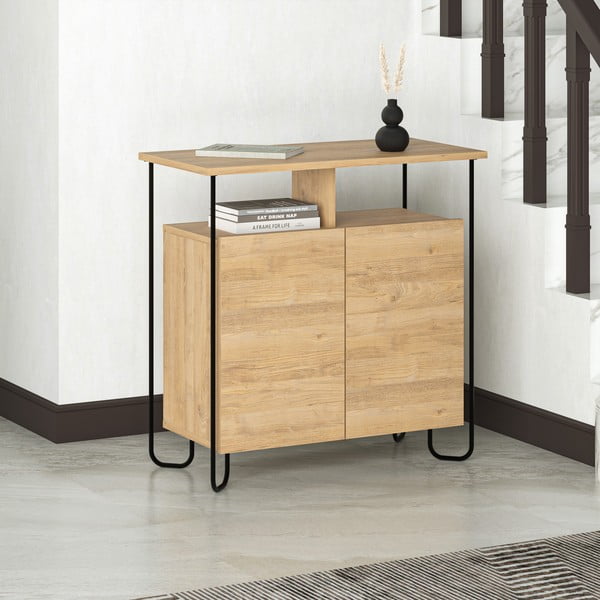 Skříňka v dekoru dubu v přírodní barvě 80x80 cm Dilly – Marckeric-image-1