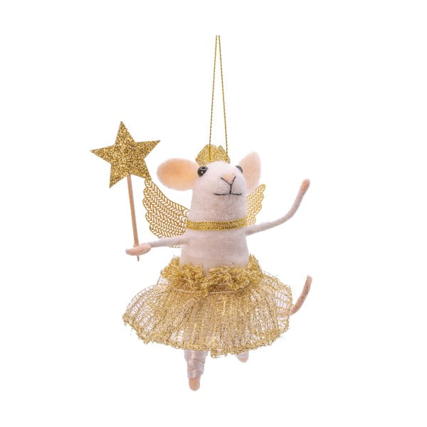 Textilní ručně vyrobená vánoční ozdoba 12 cm Fairy Mouse – Sass & Belle