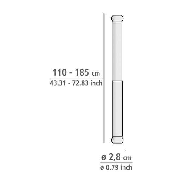 Černá teleskopická tyč do koupelny Wenko Luz, délka 110-185 cm-image-3