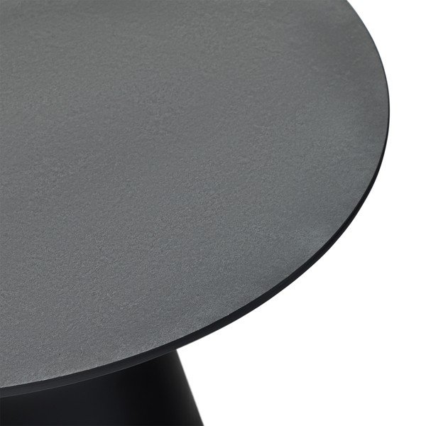 Konferenční stolek v tmavě šedé a černé barvě s deskou v dekoru mramoru ø 80 cm Tango – Furnhouse-image-1