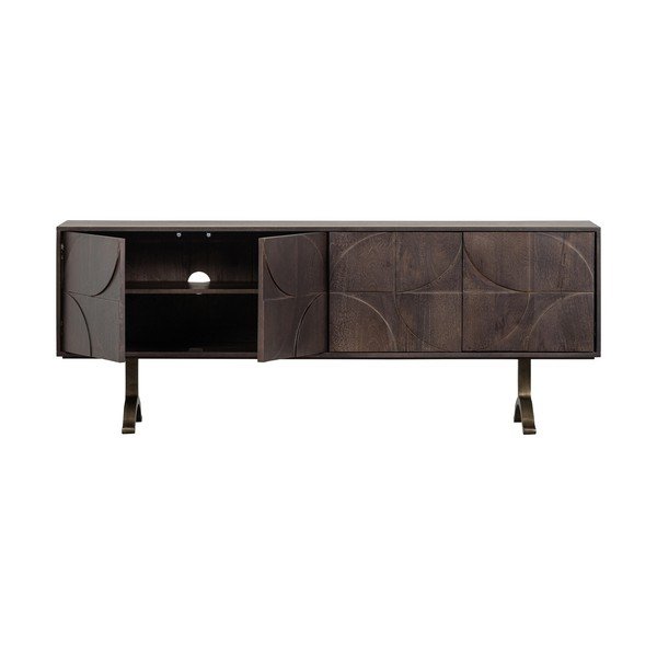 Tmavě hnědý TV stolek z mangového dřeva 180x70x40 cm Draw – WOOOD-image-2