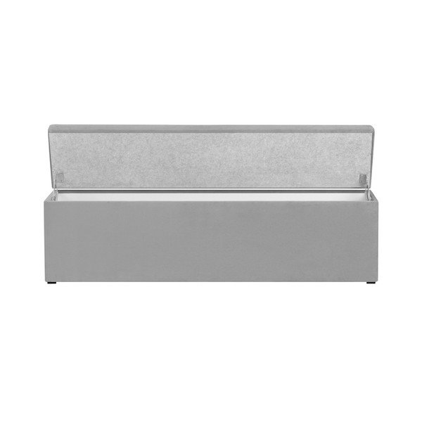 Šedý otoman k posteli s úložným prostorem Kooko Home Manna, 47 x 180 cm-image-4