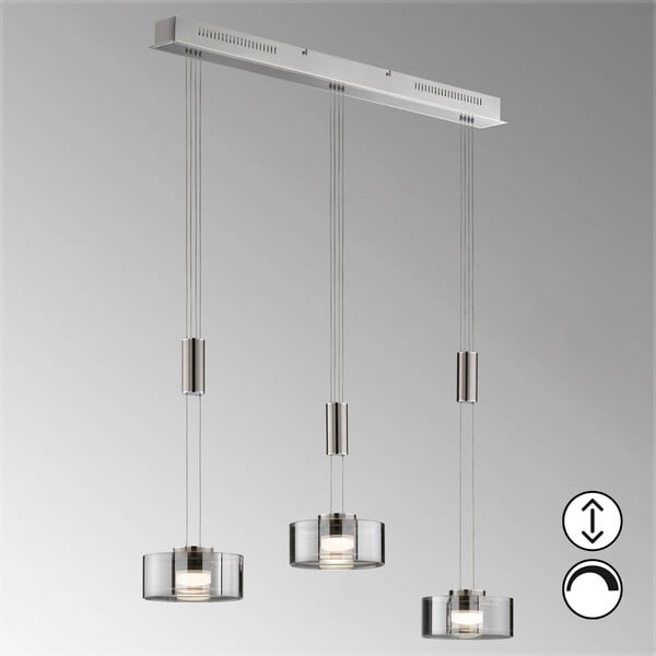 Kovové LED stmívatelné závěsné svítidlo ve stříbrné barvě Lavin – Fischer & Honsel-image-1