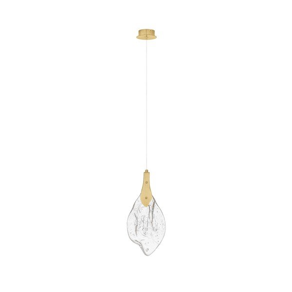 Ocelové LED stmívatelné závěsné svítidlo ve zlaté barvě se skleněným stínidlem ø 17,5 cm Bellina – Nova Luce