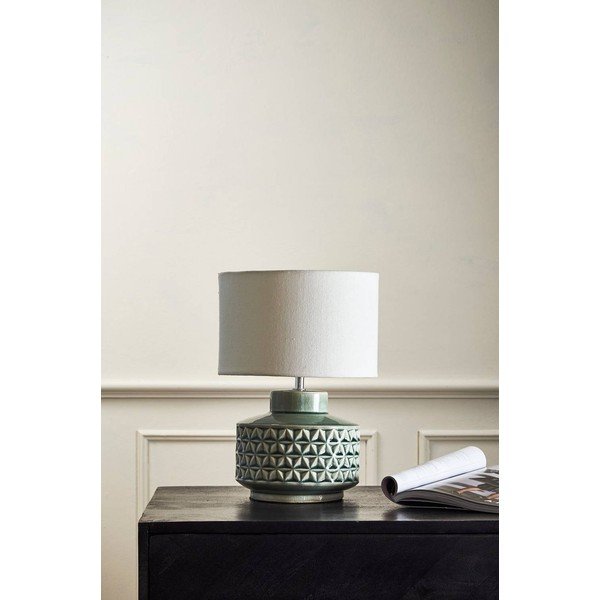 Šedá/béžová keramická stolní lampa (výška 35 cm) Monica – Jotex-image-4