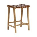Barová stolička z imitace kůže v přírodní barvě (výška sedáku 67 cm) Calixta – Kave Home