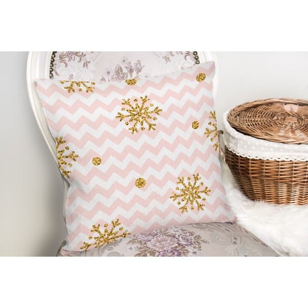 Vánoční povlak na polštář Minimalist Cushion Covers Golden Snowflakes, 42 x 42 cm-image-2