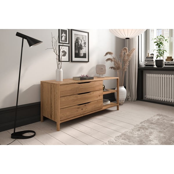 Nízká komoda z dubového dřeva v přírodní barvě 140x64 cm Twig – The Beds-image-3